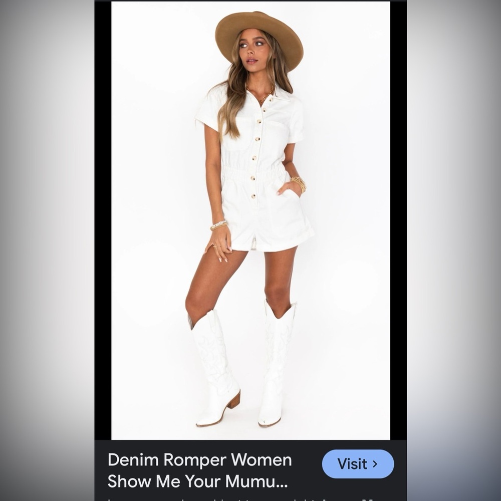 Gianni Bini White Button-Up Romper